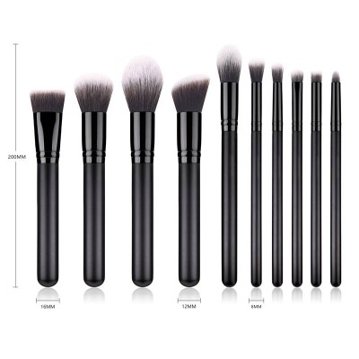 Hot Sell Cosmetics Brushes OEM Acceptable 10 pcs Professional Free Sample Makeup Brush Kit